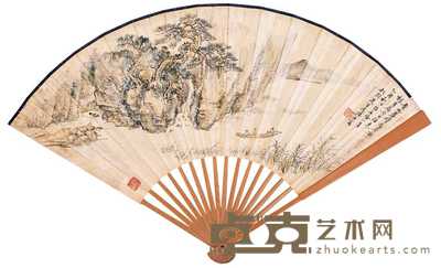 樊浩霖 高振霄 青林翠壁 书法 成扇 51×18cm